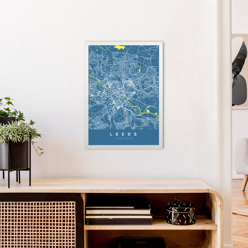 Leeds II Art Print by UrbanMaps A2 Oak Frame