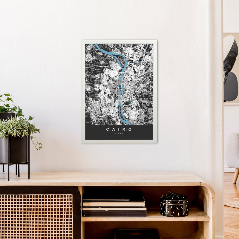 Cairo Art Print by UrbanMaps A2 Oak Frame