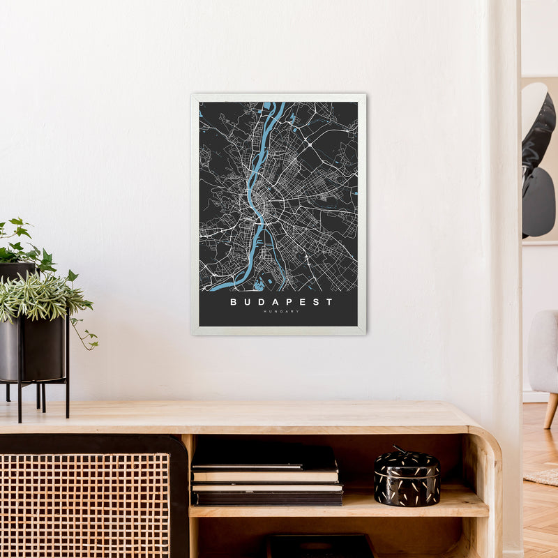 Budapest Art Print by UrbanMaps A2 Oak Frame