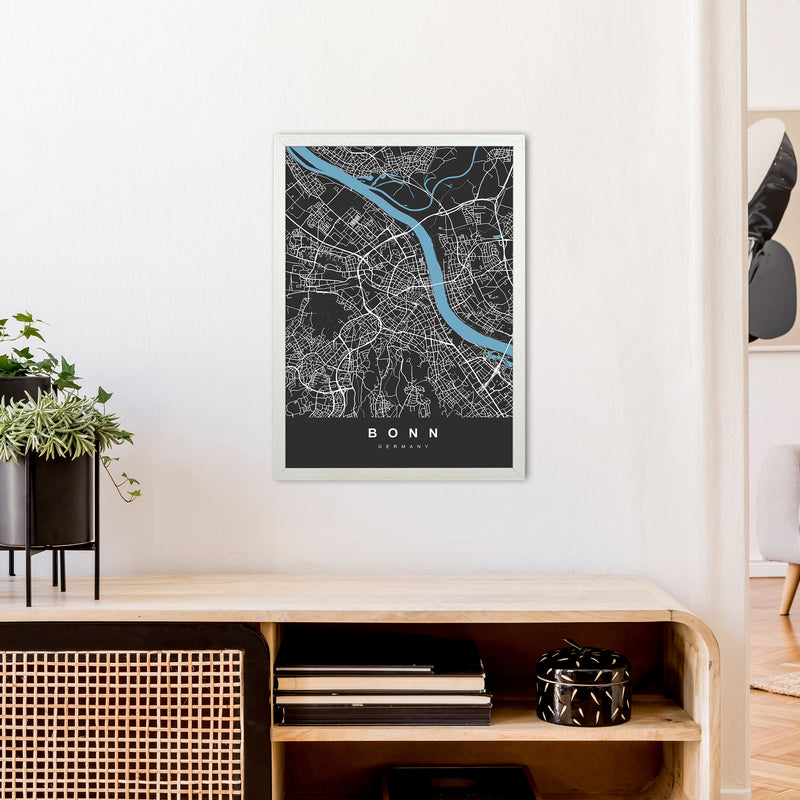 Bonn Art Print by UrbanMaps A2 Oak Frame