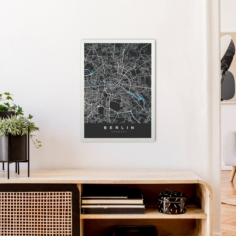 Berlin Art Print by UrbanMaps A2 Oak Frame