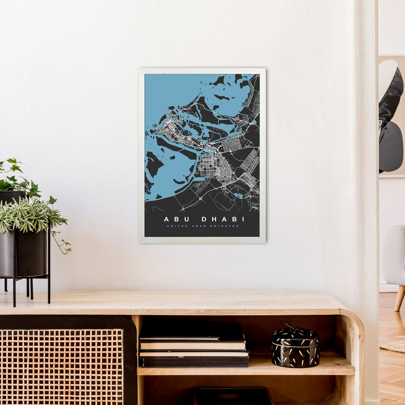 Abu Dhabi Art Print by UrbanMaps A2 Oak Frame