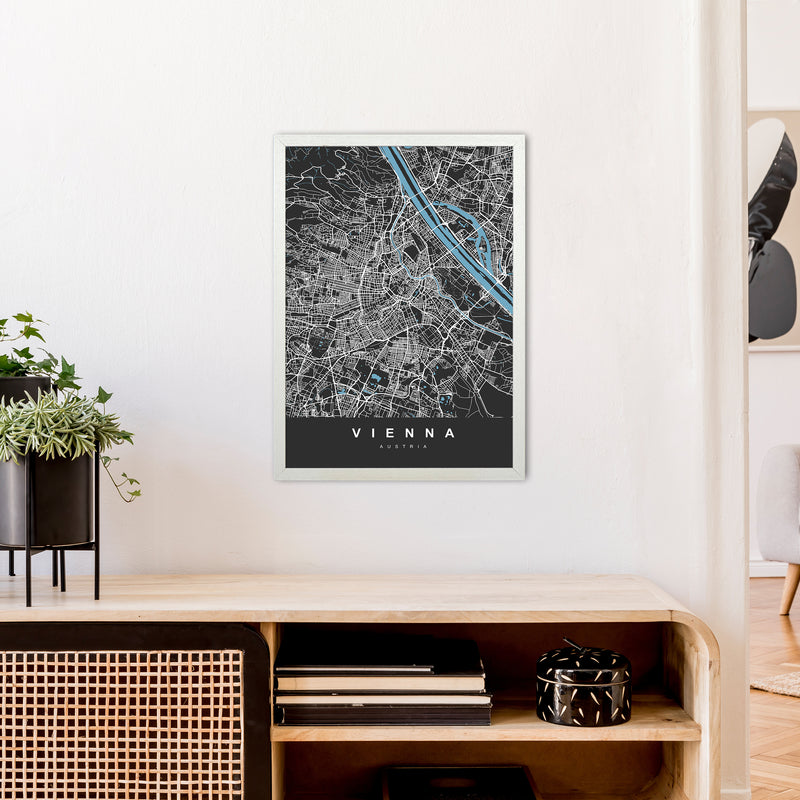 Vienna Art Print by UrbanMaps A2 Oak Frame