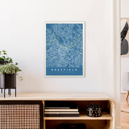 Sheffield II Art Print by UrbanMaps A2 Oak Frame