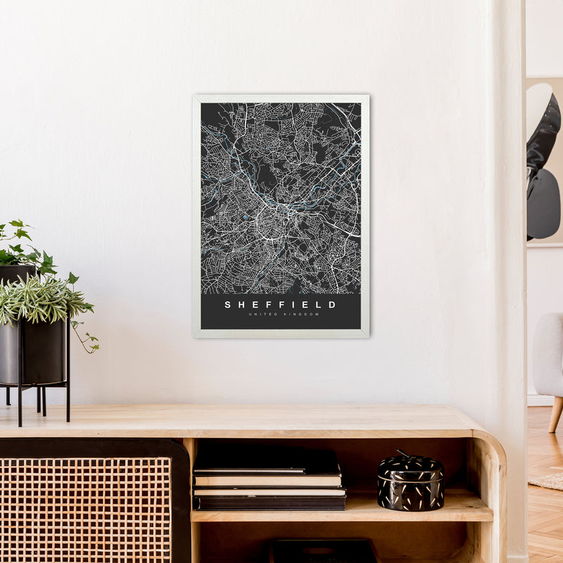 Sheffield III Art Print by UrbanMaps A2 Oak Frame