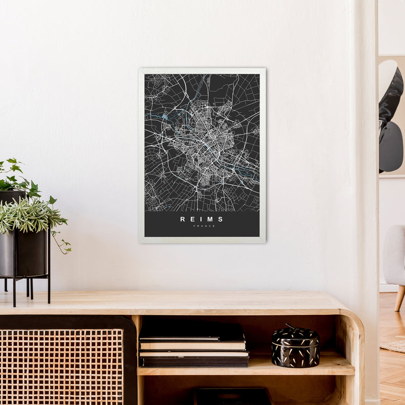 Reims Art Print by UrbanMaps A2 Oak Frame