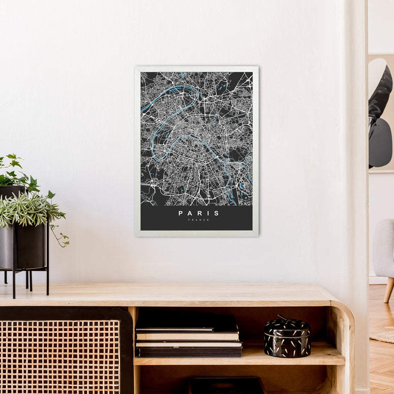 Paris Art Print by UrbanMaps A2 Oak Frame