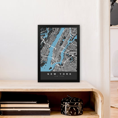 New York II Art Print by UrbanMaps A3 White Frame