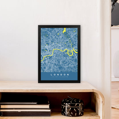 London II Art Print by UrbanMaps A3 White Frame