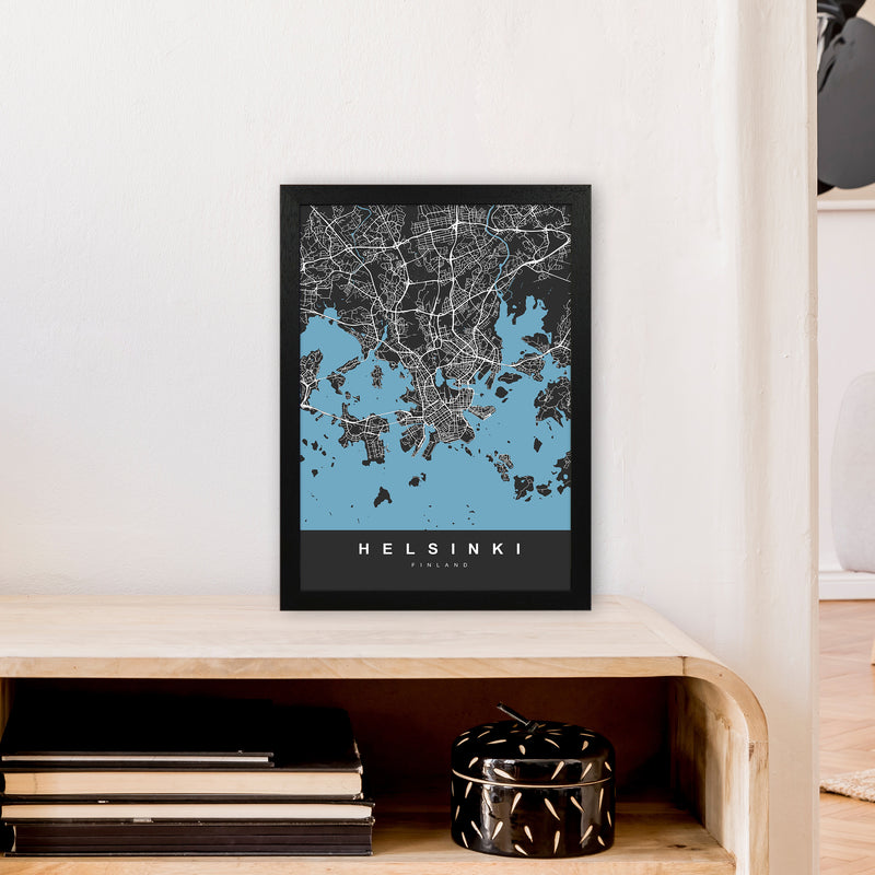Helsinki Art Print by UrbanMaps A3 White Frame