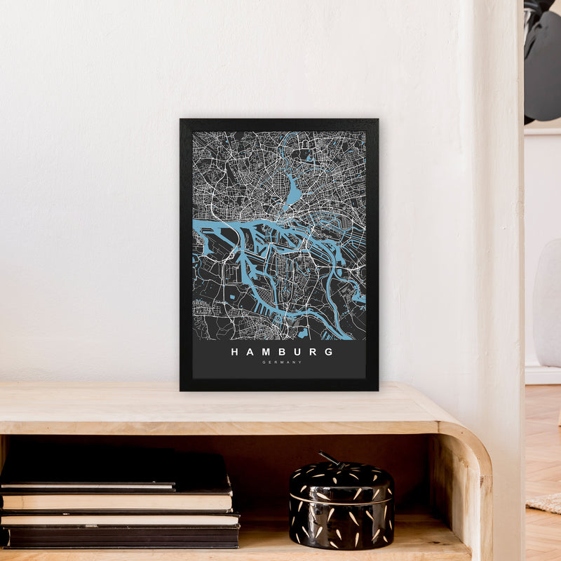 Hamburg Art Print by UrbanMaps A3 White Frame