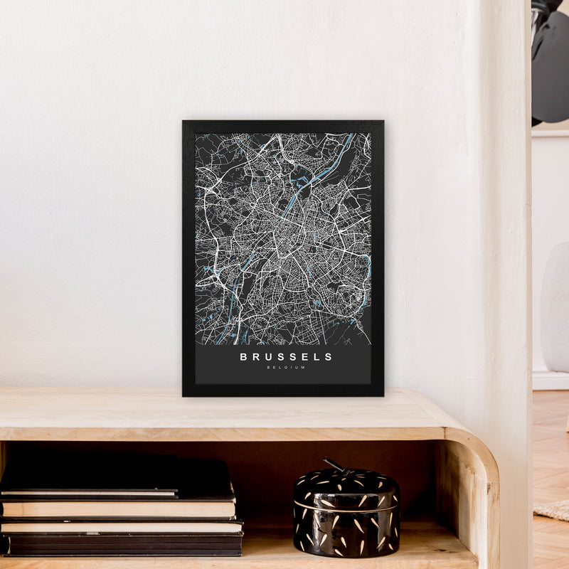 Brussel Art Print by UrbanMaps A3 White Frame