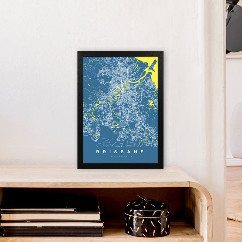 Brisbane I Art Print by UrbanMaps A3 White Frame