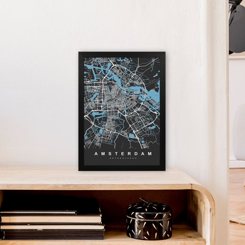 Amsterdam II Art Print by UrbanMaps A3 White Frame