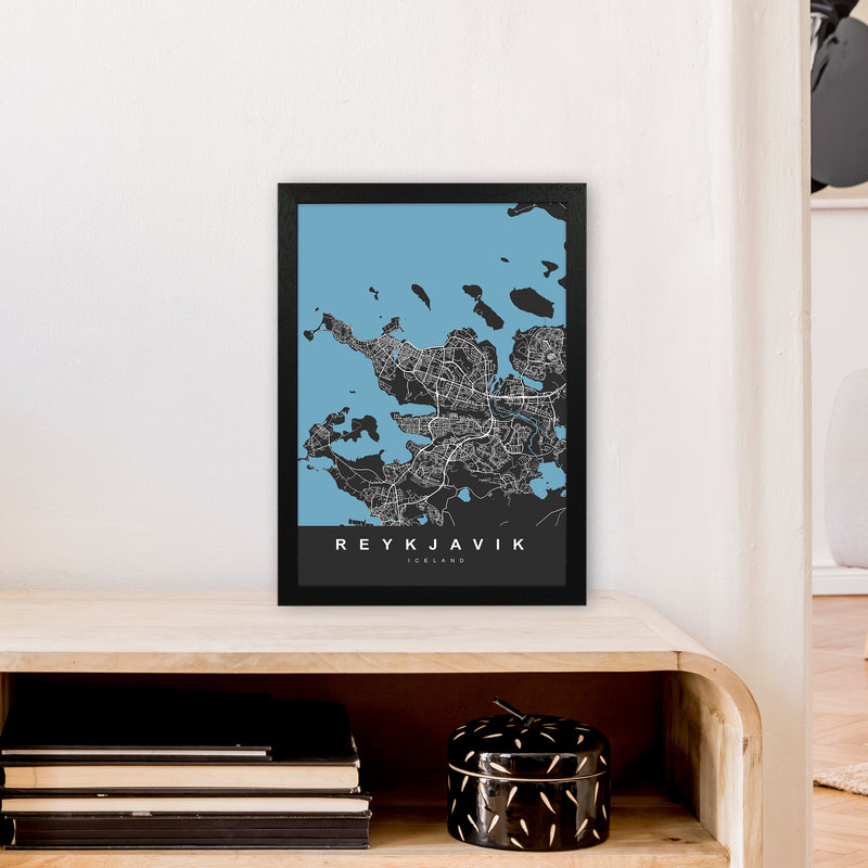 Reykjavik Art Print by UrbanMaps A3 White Frame