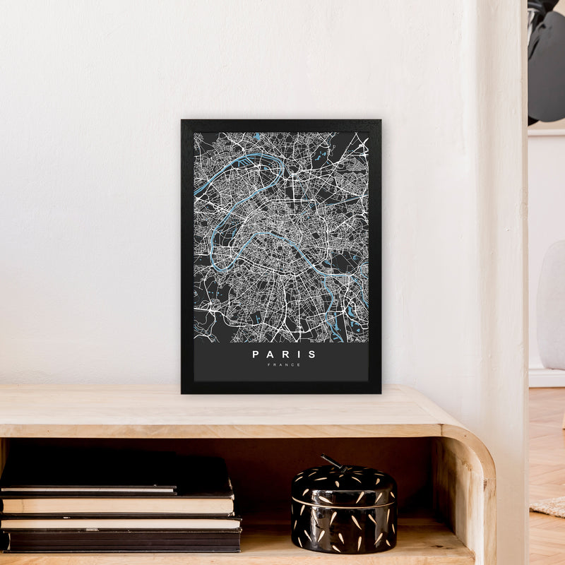 Paris Art Print by UrbanMaps A3 White Frame