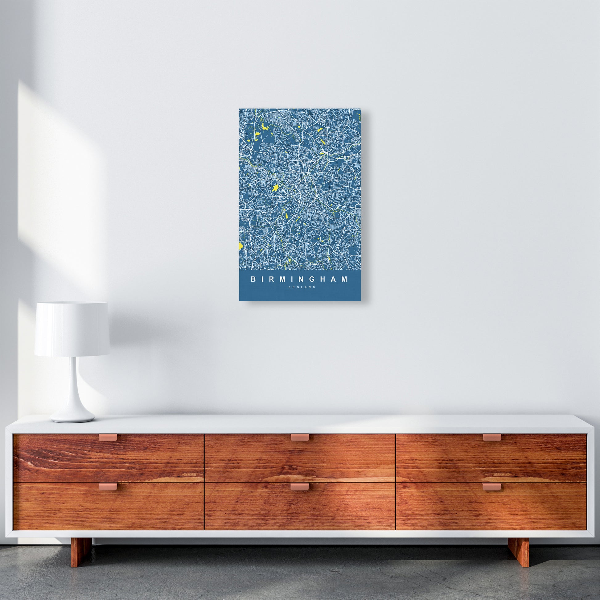 Birmingham II Art Print by UrbanMaps A3 Canvas