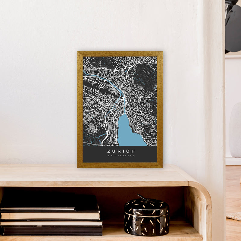 Zurich Art Print by UrbanMaps A3 Print Only