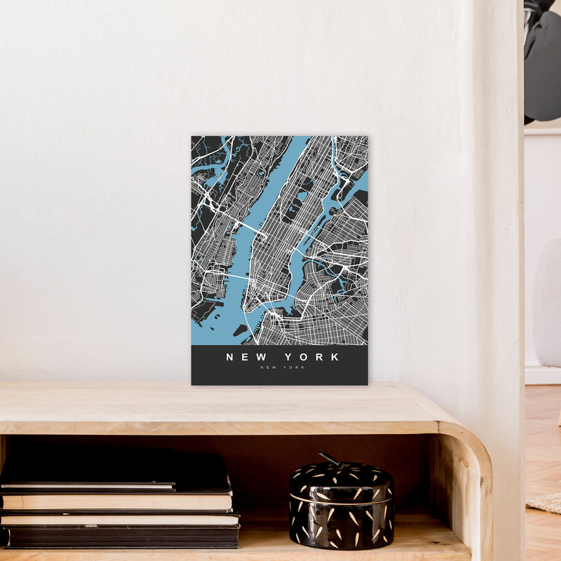 New York II Art Print by UrbanMaps A3 Black Frame