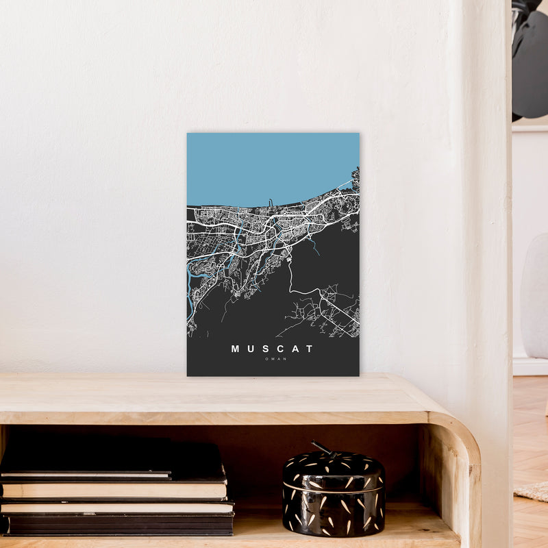 Muscat Art Print by UrbanMaps A3 Black Frame
