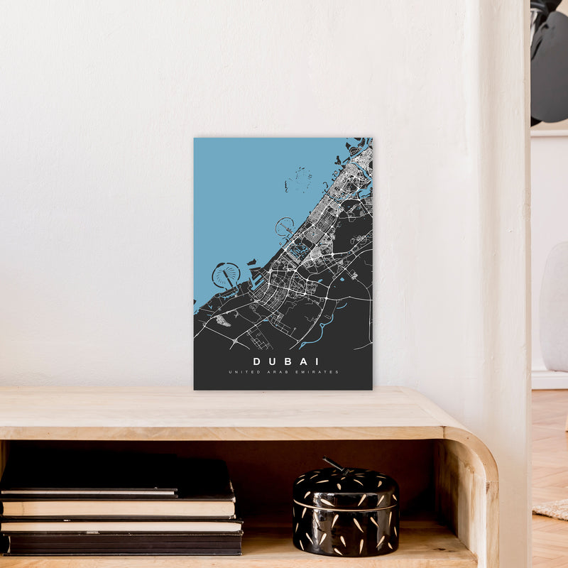Dubai Art Print by UrbanMaps A3 Black Frame