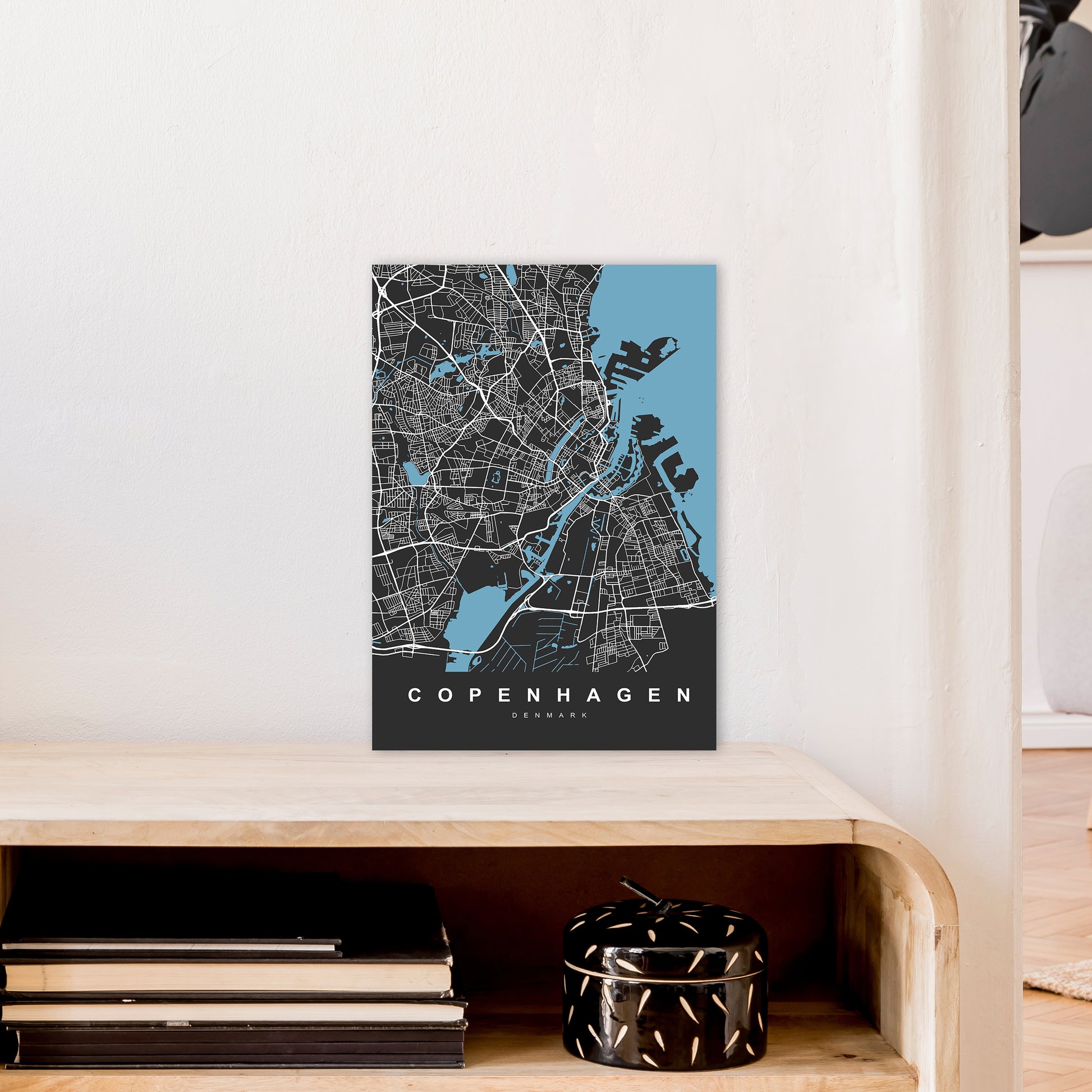 Copenhagen II Art Print by UrbanMaps A3 Black Frame