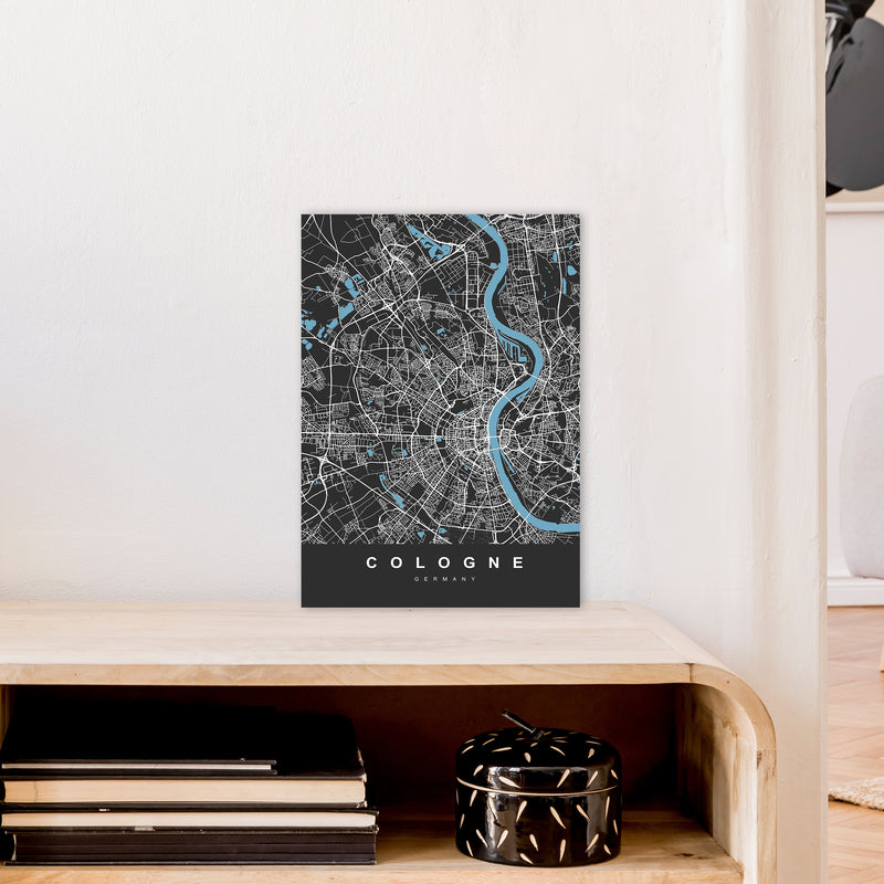 Cologne Art Print by UrbanMaps A3 Black Frame
