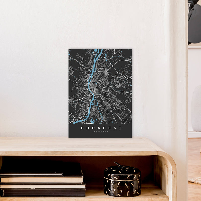 Budapest Art Print by UrbanMaps A3 Black Frame