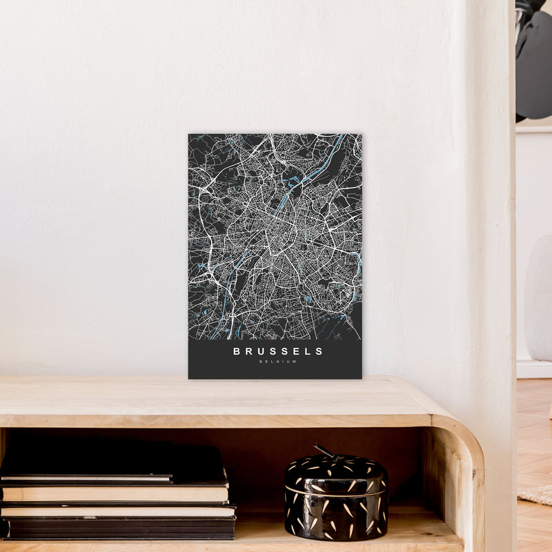 Brussel Art Print by UrbanMaps A3 Black Frame