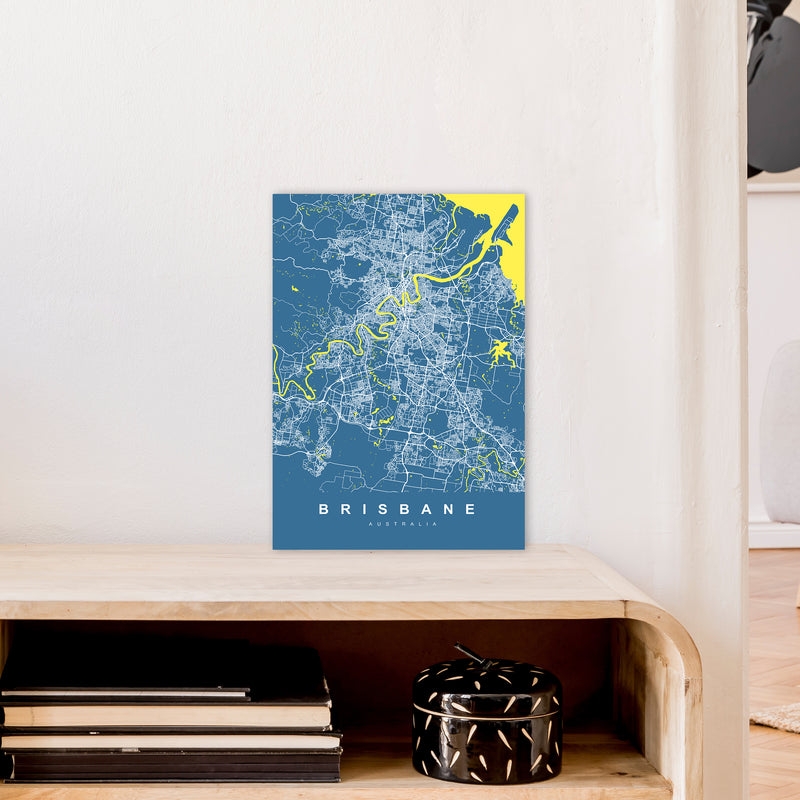 Brisbane I Art Print by UrbanMaps A3 Black Frame