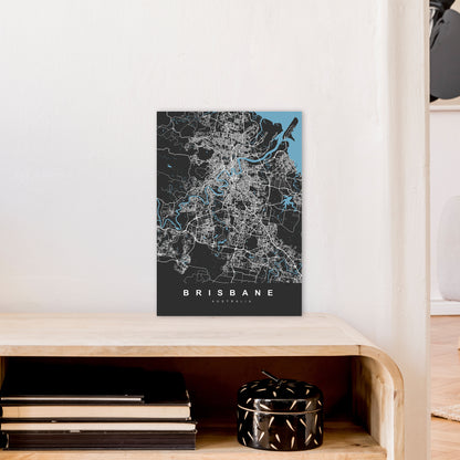 Brisbane II Art Print by UrbanMaps A3 Black Frame