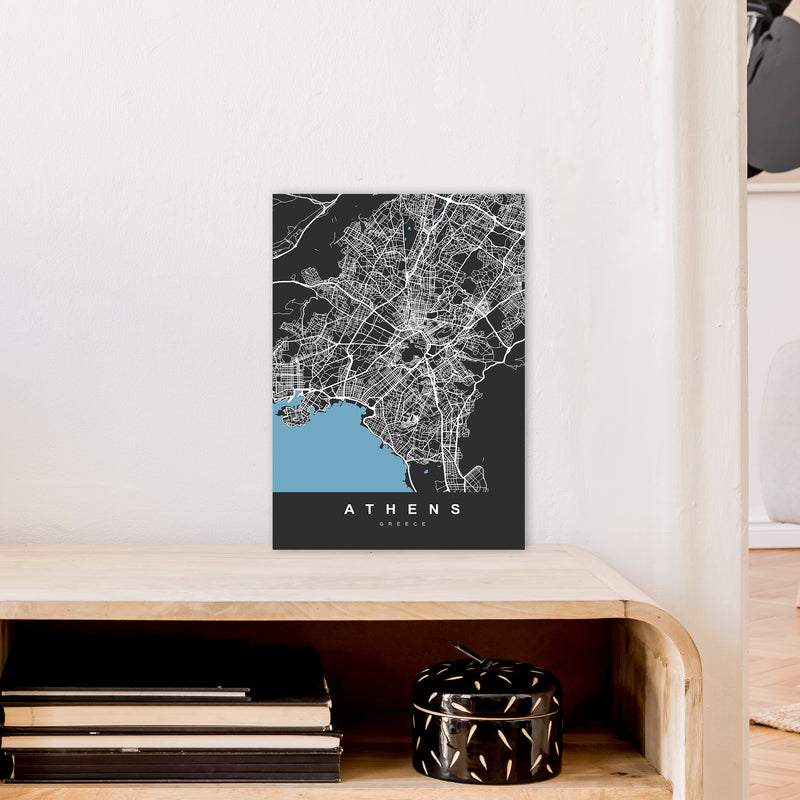 Athens Art Print by UrbanMaps A3 Black Frame