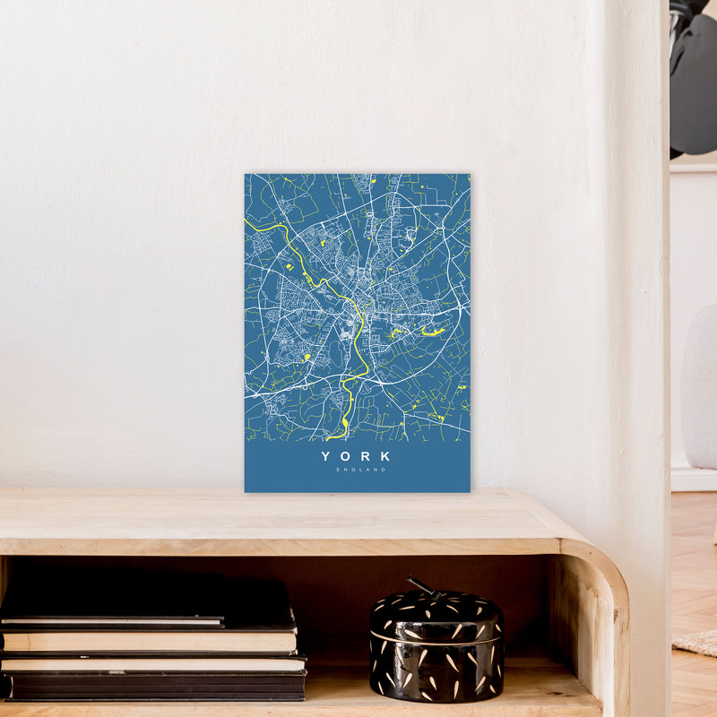 York II Art Print by UrbanMaps A3 Black Frame