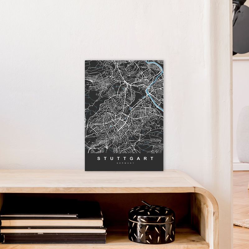 Stuttgart Art Print by UrbanMaps A3 Black Frame