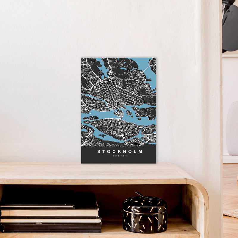 Stockholm Art Print by UrbanMaps A3 Black Frame