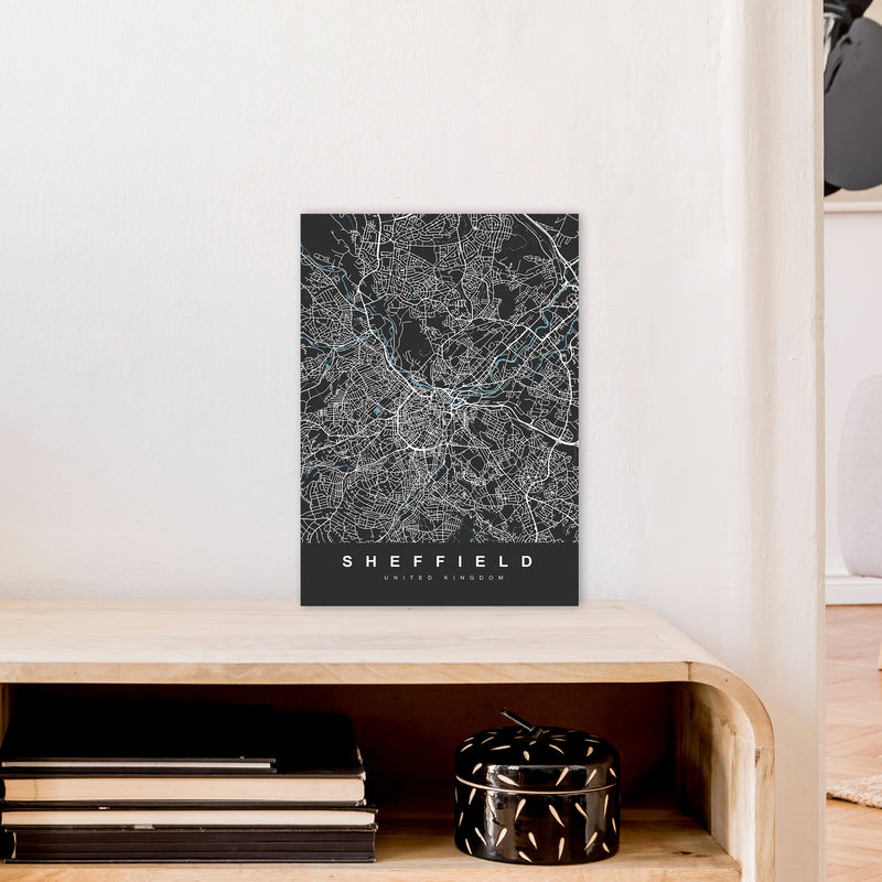 Sheffield III Art Print by UrbanMaps A3 Black Frame