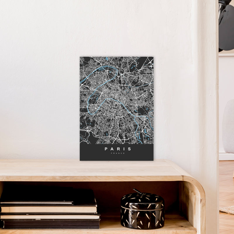 Paris Art Print by UrbanMaps A3 Black Frame