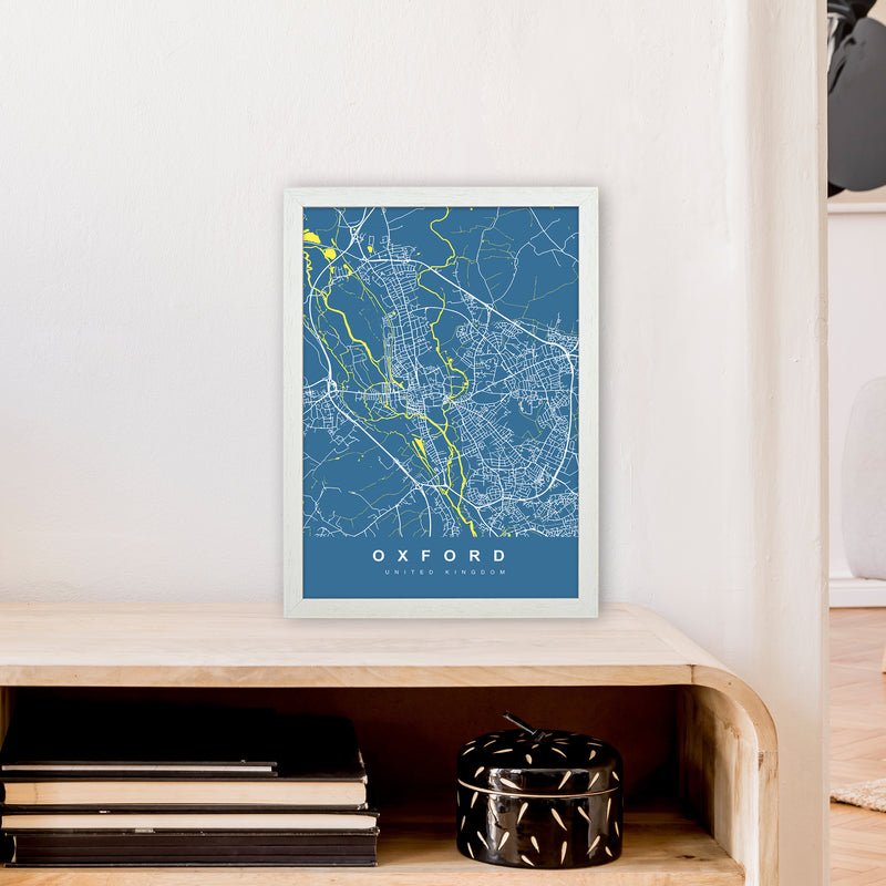 Oxford II Art Print by UrbanMaps A3 Oak Frame