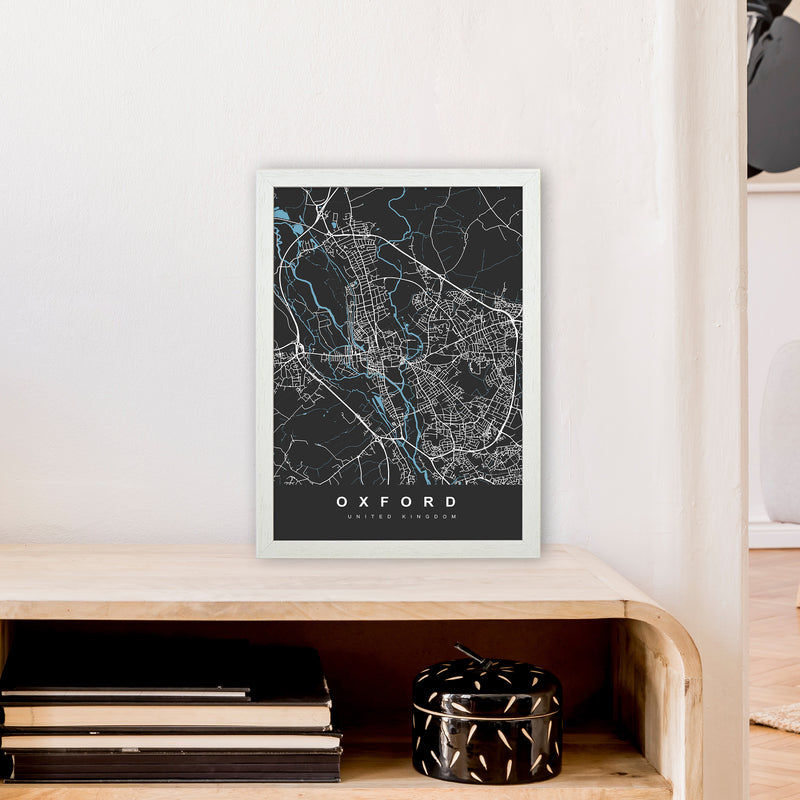 Oxford IV Art Print by UrbanMaps A3 Oak Frame