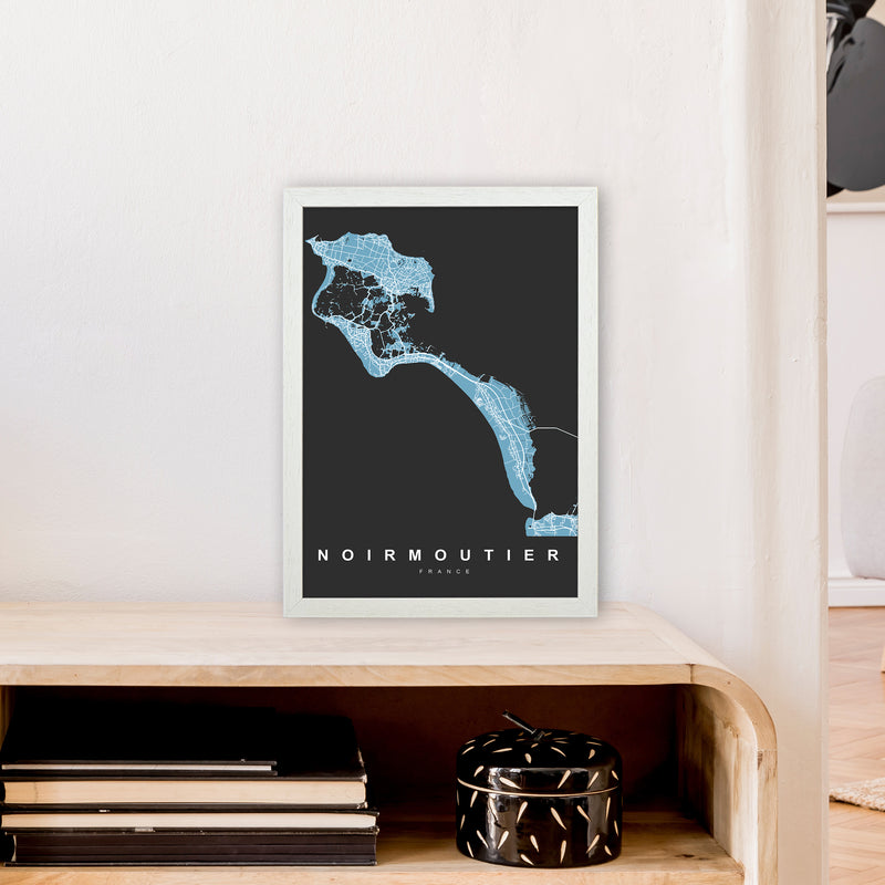 Noirmoutier Art Print by UrbanMaps A3 Oak Frame