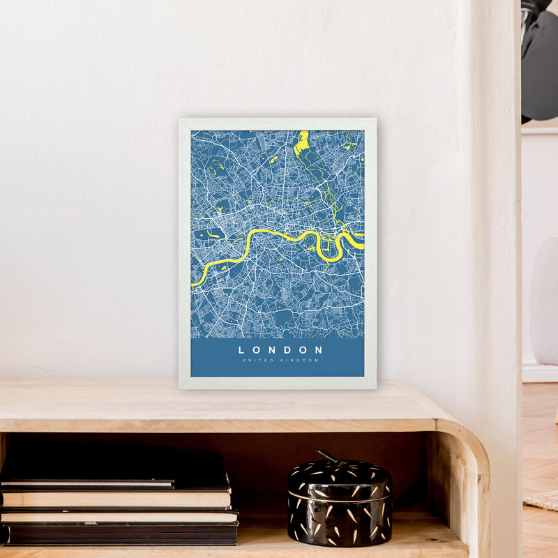 London II Art Print by UrbanMaps A3 Oak Frame