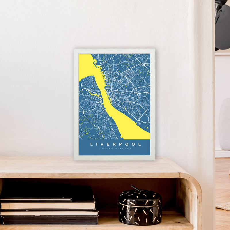 Liverpool I Art Print by UrbanMaps A3 Oak Frame
