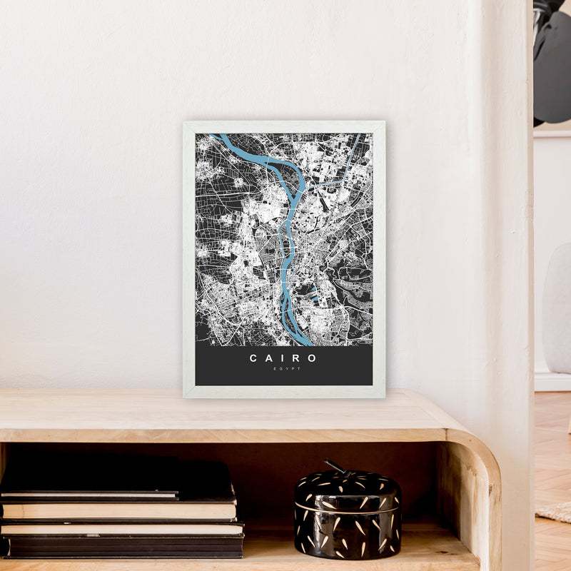 Cairo Art Print by UrbanMaps A3 Oak Frame