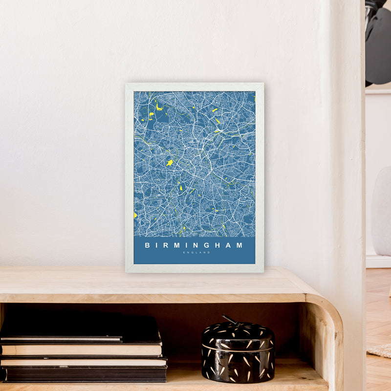 Birmingham II Art Print by UrbanMaps A3 Oak Frame