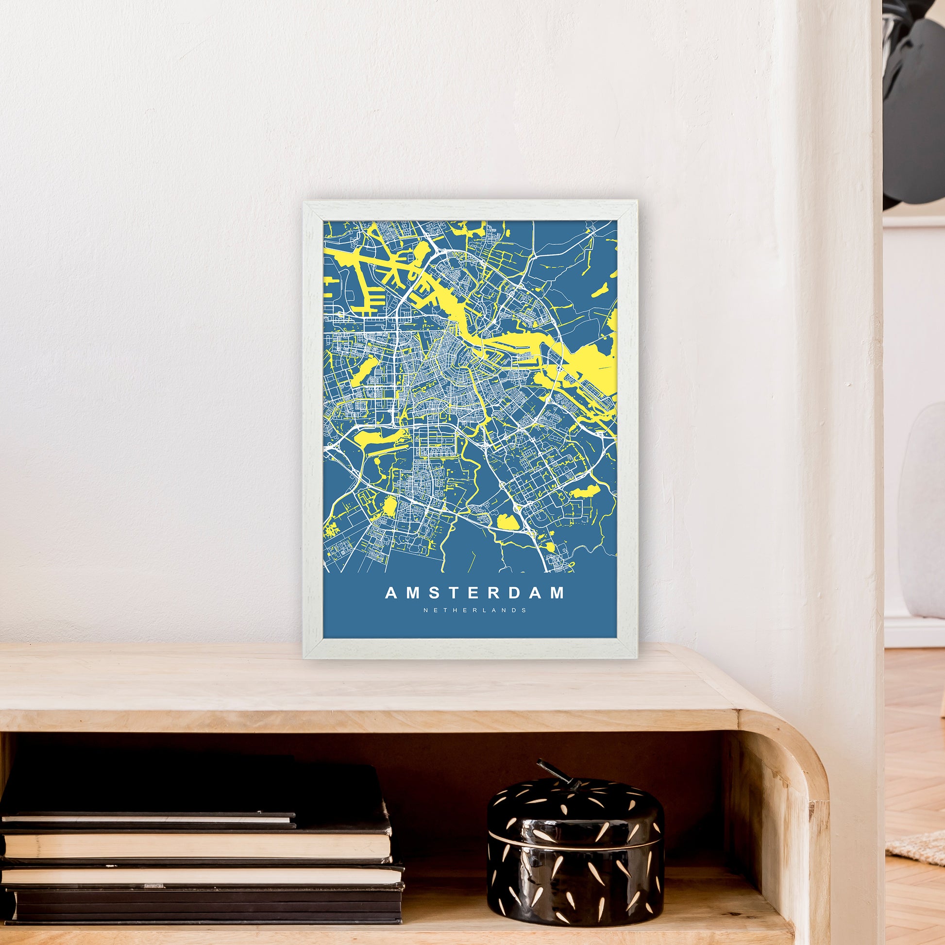 Amsterdam I Art Print by UrbanMaps A3 Oak Frame
