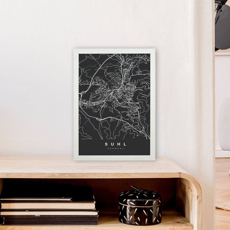 Suhl Art Print by UrbanMaps A3 Oak Frame