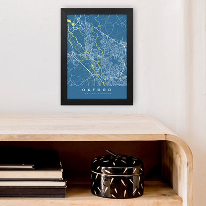 Oxford II Art Print by UrbanMaps A4 White Frame