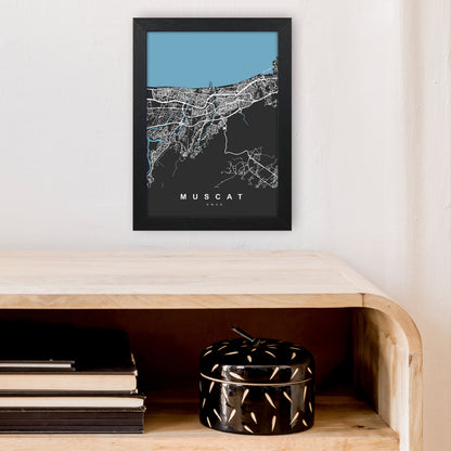 Muscat Art Print by UrbanMaps A4 White Frame