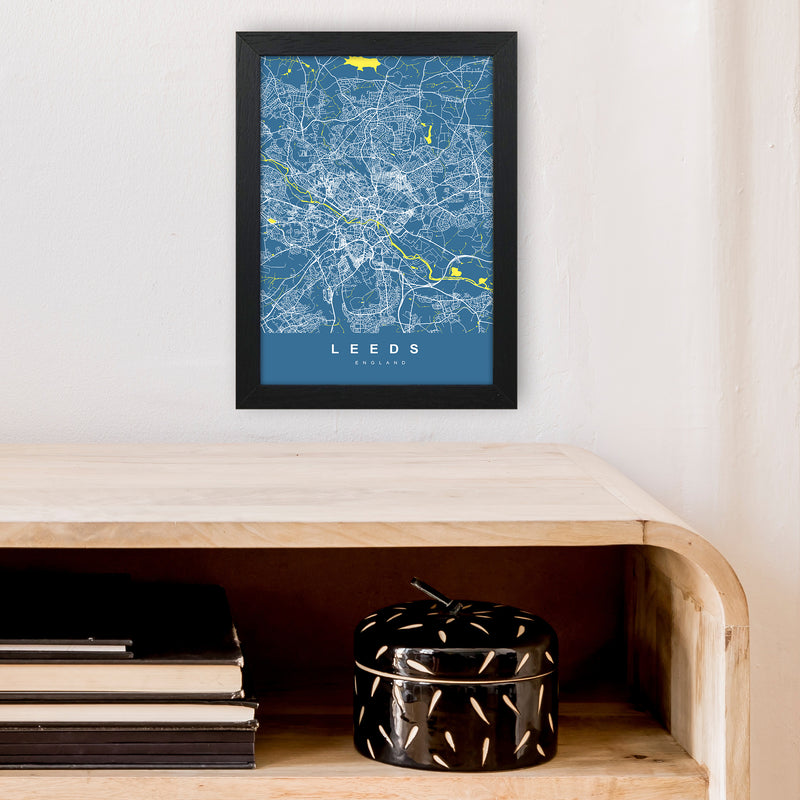 Leeds II Art Print by UrbanMaps A4 White Frame