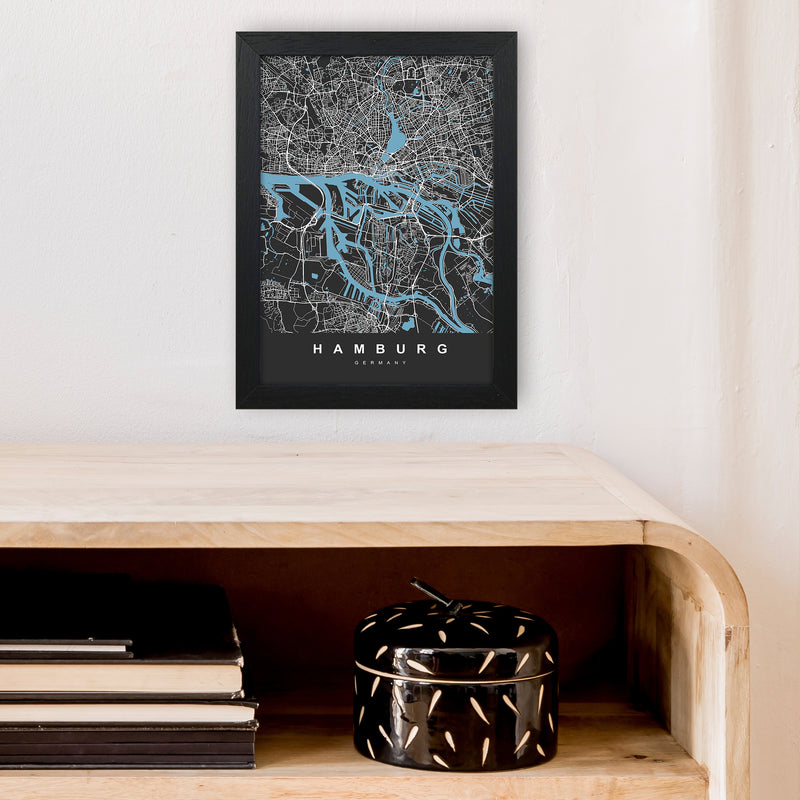 Hamburg Art Print by UrbanMaps A4 White Frame